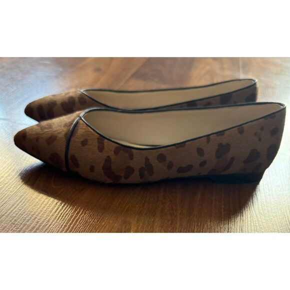 Cole Haan Shoes - Cole Haan Shoes Leopard Flat Slip On Real Calf Fur Animal Print Size 6.5
